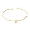 Rack Plating Brass Micro Pave Clear Cubic Zirconia Letter Open Cuff Bangles BJEW-A018-01G-V-2