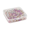 100Pcs Clear Acrylic Faceted Cube Connector Charms PALLOY-FS00042-01-6