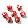 Handmade Printed Porcelain Beads PORC-F005-02D-1
