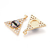 Brass Micro Pave Clear Cubic Zirconia Pendants for Women KK-T070-90A-05-2