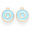 Golden Plated Alloy Enamel Charms X-ENAM-S118-04O-1