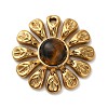 Natural Tiger Eye Flower Pendants STAS-R009-05G-05-1