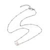 Round Natural Cultured Freshwater Pearl Pendant Necklaces X-NJEW-JN04965-4