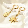 Sun & Palm 304 Stainless Steel Micro Pave Clear Cubic Zirconia Hoop Earrings EJEW-B140-09G-2