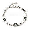 304 Stainless Steel Enamel Box Chain Anchor Link Bracelets for Women BJEW-G717-15P-1