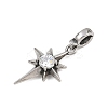 Star 316 Surgical Stainless Steel Cubic Zirconia Pendant Decoration STAS-Z165-16AS-A03-2