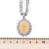 Oval with Virgin Pattern 201 Stainless Steel Pendant Necklaces for Men Women LS-NJEW-K283-22G-3