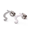 Tarnish Resistant 304 Stainless Steel Greek Alphabet Stud Earrings STAS-D007-07P-18-1