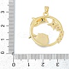 Brass Micro Pave Clear Cubic Zirconia with Glass Pendants KK-G524-01G-01-3