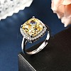 Adjustable 925 Sterling Silver Micro Pave Cubic Zirconia Cuff Rings for Women RJEW-F183-01C-02-1