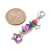 Electroplate Glass Star Pendant Decoration HJEW-JM01588-4