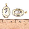 Brass Micro Pave Cubic Zirconia Pendants KK-T070-23G-02-3