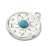 304 Stainless Steel with Dyed Synthetic Turquoise Pendants STAS-G374-05S-19-2
