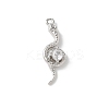 Brass Micro Pave Clear Cubic Zirconia Pendants KK-S505-03P-01-1
