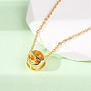Brass Pave Cubic Zirconia Birth Stone Constellation Pendant Cable Chain Necklaces NJEW-D334-01G-04-3