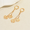 Brass Tassel Hoop Earrings TI6308-2-1