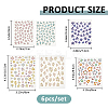 5Pcs 5 Styles PVC Nail Art Stickers Decals MRMJ-FH0001-51-2