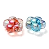 UV Plating Rainbow Iridescent Transparent Acrylic Beads OACR-C007-11-3