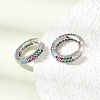 Brass Micro Pave Cubic Zirconia Hoop Earrings KK-CBA8324-24P-03-2