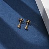 304 Stainless Steel Micro Pave Cubic Zirconia Stud Earrings EJEW-P299-01A-G-1