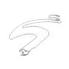 Rhodium Plated 925 Sterling Silver Rabbit with Heart Pendant Necklace with Clear Cubic Zirconia for Women NJEW-E034-02P-1
