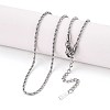 2MM 304 Stainless Steel Rope Chain Necklaces NJEW-N058-10P-1