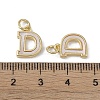 Brass Pave Shell Letter D Charms KK-G497-11G-3