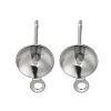 Anti-Tarnish 304 Stainless Steel Stud Earring Findings STAS-P370-02D-P-1
