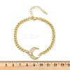 Brass Micro Pave Clear Cubic Zirconia Charm Bracelets LS-BJEW-M050-01G-02-5