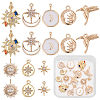 16Pcs 8 Styles Brass Pendants KK-WR0001-34-1