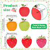 6Pcs Wood Fruits Figurines AJEW-GA00022-2