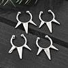304 Stainless Steel 3 Spike Clip on Nose Rings AJEW-A062-05P-02-1