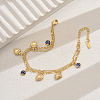 Brass Sweet Romantic Blue Evil Eye Heart Pendant Anklets for Women's Gift LS-CA3994-4
