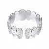 Non-Tarnish 304 Stainless Steel Oval Wrap Open Cuff Ring RJEW-T023-14P-2