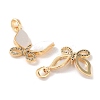 Brass Micro Pave Clear Cubic Zirconia Pendants KK-B102-18G-2