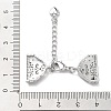 Brass Micro Pave Cubic Zirconia Chain Extender with Glass KK-G474-10P-01-4