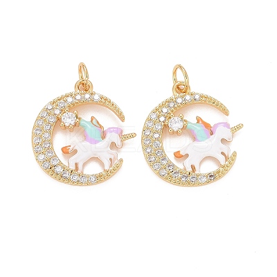 Rack Plating Brass Micro Pave Cubic Zirconia Pendants KK-SZ0006-10-1