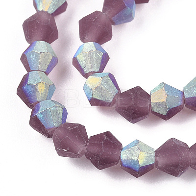 Imitate Austrian Crystal Bicone Frosted Glass Beads Strands EGLA-A039-T4mm-MB04-1