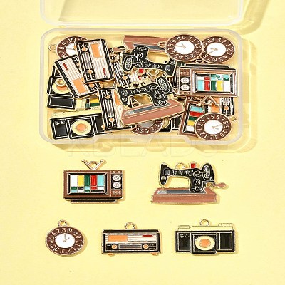 25Pcs 5 Styles Alloy Enamel Pendants ENAM-FS0003-14-1
