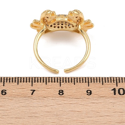 Brass Micro Pave Cubic Zirconia Cuff Rings RJEW-C145-01C-G-1