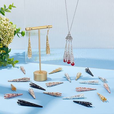 150Pcs 5 Style Iron Filigree Bead Cone IFIN-PH0005-19-1