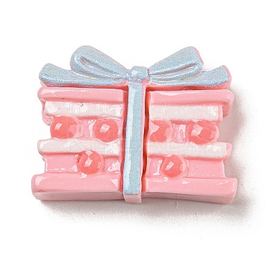 Spring Cherry Blossoms Theme Opaque Resin Cake with Bowknot Decoden Cabochons RESI-E055-02H-1