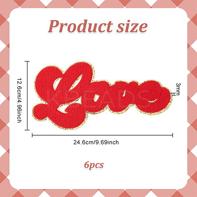 Word Love Towel Embroidery Cloth Iron on/Sew on Patches PATC-FG0001-56-1