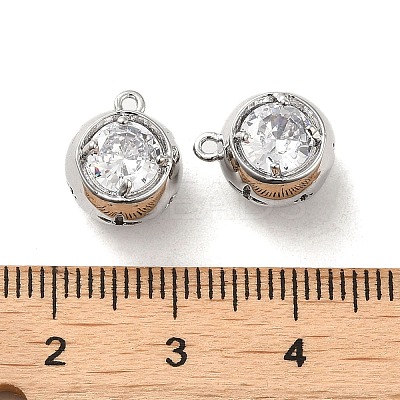 Brass with Glass Rhinestone Charms KK-H455-23P-1