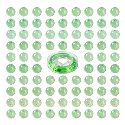 100Pcs 8mm Natural Green Aventurine Round Beads DIY-LS0002-11-1