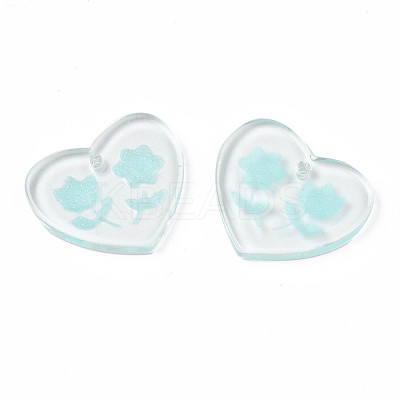 Transparent Resin Pendants RESI-N030-001C-1