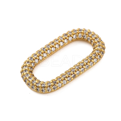 Rack Plating Brass Micro Pave Clear Cubic Zirconia Linking Rings KK-Z070-12G-03-1