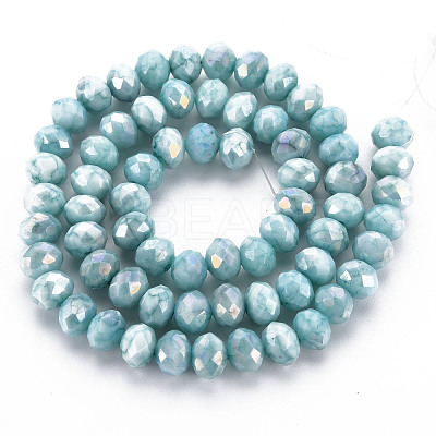 Opaque Baking Paint Glass Beads Strands EGLA-N006-010A-B05-1