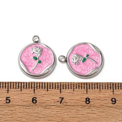 304 Stainless Steel Enamel Pendants STAS-P406-18P-02-1
