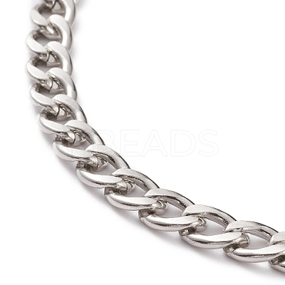 Tarnish Resistant Men's 304 Stainless Steel Cuban Chains Bracelets and Necklaces Jewelry Sets SJEW-JS01159-1